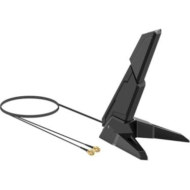 Imagem de Slinkdsco Antena Externa Tri-Banda 802.11Be De Alto Desempenho Wi-Fi 7 Com Base Magnética, Conector Rp-Sma Para Pc, Computador Desktop, Roteador Extensível, Placa-Mãe Asus Rog Gaming