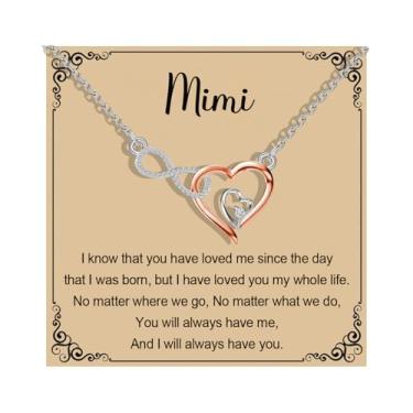 Imagem de MAOFAED Colar de coração infinito para avó, apelidos da vovó, mercadoria do Dia das Mães, Metal, Sem Pedra Preciosa