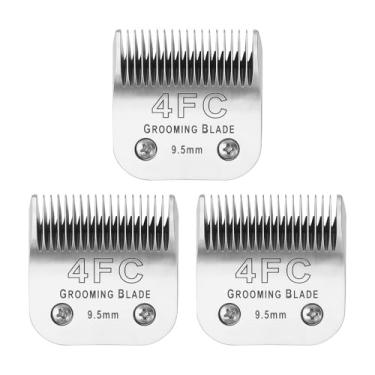 Imagem de MEMIRY 3 peças de lâminas removíveis tamanho 4FC, compatíveis com Andis, Oster A5, Wahl KM10 Series Clippers, comprimento de corte 9,5 mm, prata (4FC 9,5 mm, 3 peças)