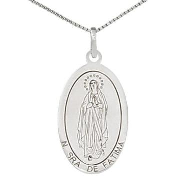 Imagem de Colar Nossa Senhora de Fátima Coleção Religiosos em Prata 925 - Sam Jo