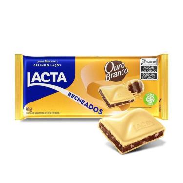 Imagem de Chocolate Branco Lacta com Recheio Ouro Branco 98g