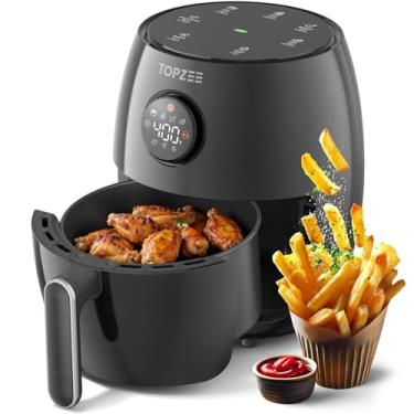 Imagem de Fritadeira a ar pequena de 2,1 litros – Mini airfryer digital compacta com predefinições 7 em 1, 98% menos óleo, temperatura e temporizador ajustáveis, lembrete de agitação, antiaderente, livre de BPA