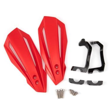 Imagem de Protetores de mão de motocicleta Protetores de mão para bicicleta suja universais 7/20.3 cm 22 mm e 1/20.3 cm 28 mm protetor de guidão de motocicleta (vermelho)