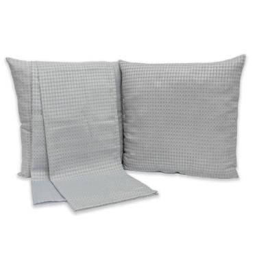 Imagem de Kit 1 Peseira KING + 2 Capas de Almofadas 40cm x 40cm Piquet Favinho -