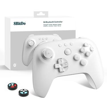 Imagem de 8Bitdo 64 Bluetooth Controller for Analogue 3D, Switch, Switch 2, Windows, Android – Hall Effect Joystick, Vibration, Turbo Function – White