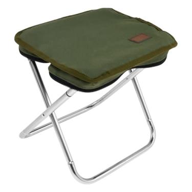 Imagem de LCZNXJJY Banqueta dobrável de bolso, cadeira dobrável para acampamento ao ar livre, banquinho dobrável ultraleve, tecido Oxford, suporta descanso de pé de até 200 kg com bolsa de armazenamento para