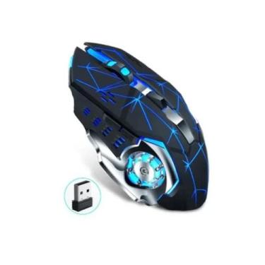 Imagem de Mouse para jogos sem fio, iluminação RGB recarregável, 6 botões - Ligh