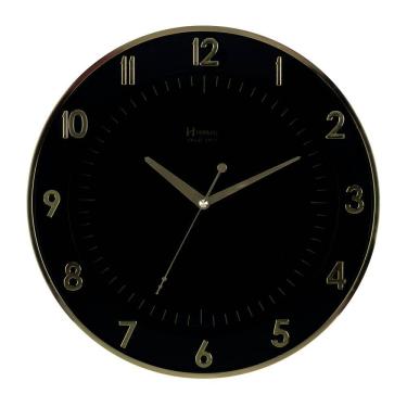 Imagem de Relógio 6803 Parede 35cm Tic-tac Preto Dourado Ouro Herweg