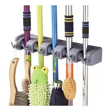 Imagem de 2X Suporte Organizador De Vassoura Rodo Espanador Com 5 Luga