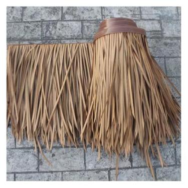 Imagem de Telhado de palha sintética para Tiki Bar, rolo de palha de palmeira de palha de longa duração, capa de guarda-chuva de telhado de grama Tiki Hut Mini Bar e guarda-sol de pátio, não apodrece (amarelo g