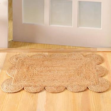 Imagem de VEVARA HOMES Tapete de juta recortada 6 x 3 pés – Tapete de fibra natural tecido à mão para entrada, quarto e cozinha, estilo rústico e boho