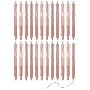 Imagem de PATIKIL Pacote com 24 canetas retráteis de 0,5 mm, canetas esferográficas retráteis, ponta fina, escrita suave, fofa, para escritório, casa, diário, caderno, rosa, rosa