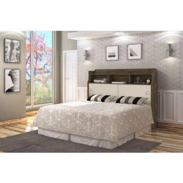 Imagem de Cabeceira Jéssica Queen 1,58cm Castanho/Off White - Cambel