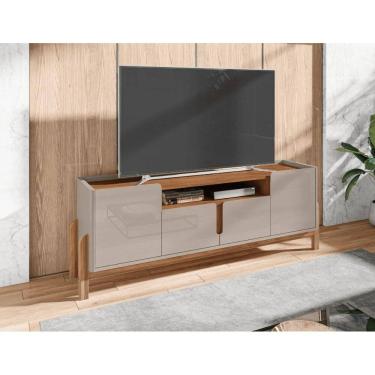 Imagem de Rack Lizz 170cm 4 Portas e Prateleiras Off White Cedro