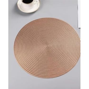 Imagem de Kit 4 ou 6 Jogo Americano Souplast Redondo 38cm para Mesa Posta Jantar Cozinha (ROSA METÁLICO,Kit 4)