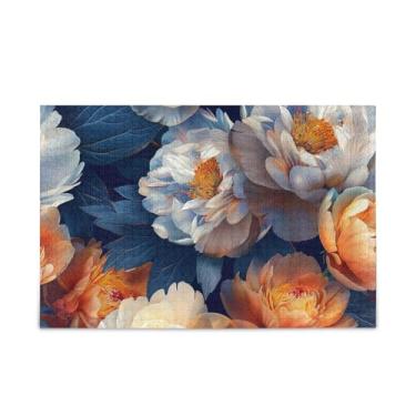 Imagem de WELLDAY Quebra-cabeça flores peônia 1000 peças grande jogo de arte para adultos adolescentes