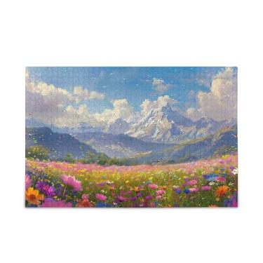 Imagem de WELLDAY Quebra-cabeça lindas flores de campo 500 peças grande jogo de arte para adultos adolescentes