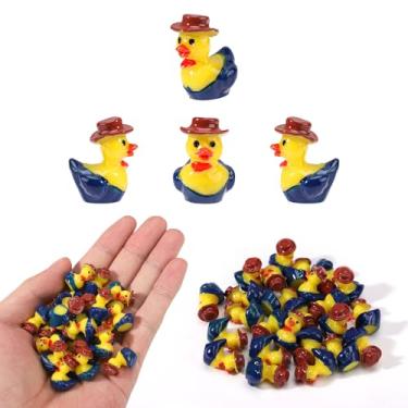 Imagem de Lyreh 25 Peças Mini Patos De Resina Cowboy, Estatueta Pequena Pato Xerife, Decoração Jardim Em Miniatura Para Casa, Escritório, Painel Carro, Presente Festivo (Marrom)