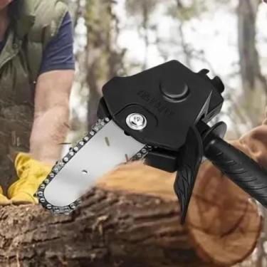 Imagem de Serra elétrica portátil sem fio de 4 polegadas Mini motosserra recarre