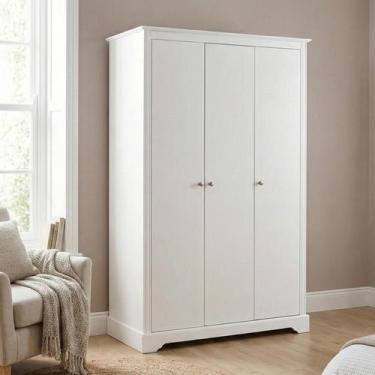 Imagem de Guarda-roupa Casal 3 Portas em Mdf Estilo Clássico Louise Branco - Tre