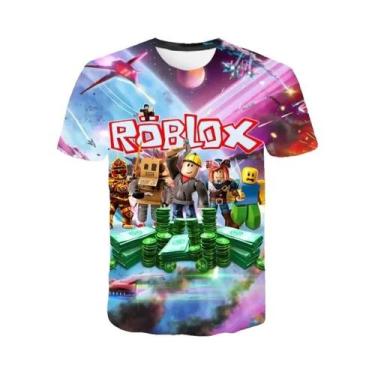 Imagem de Camiseta 3D Impressa Roblox Para Meninos, Manga Curta, Casual, Estilo 