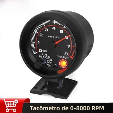Imagem de Tacômetro Universal 0-8000 RPM Com Luz De Mudança De Marcha Para Veícu