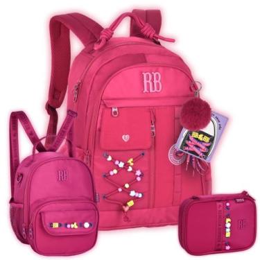 Imagem de Kit Rebecca Bonbon Mochila Lancheira e Estojo Box Girls Teen Cor:Rosa,