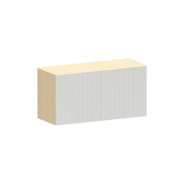 Imagem de Armário Aéreo Para Geladeira 100% Mdf 2 Portas 80cm Aura Luc Carvalho/cinza Cristal