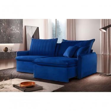 Imagem de Sofá Madri Cama Retrátil E Reclinável 200cm - Azul