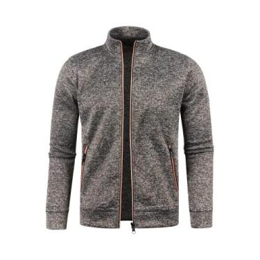 Imagem de Jaqueta Masculina De Inverno Com Zíper Longo, Bloco De Cores, Pelúcia,