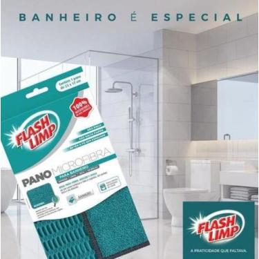 Imagem de Pano Microfibra Para Vidro/ Banheiro Esfrega E Seca De Alta Absorção F