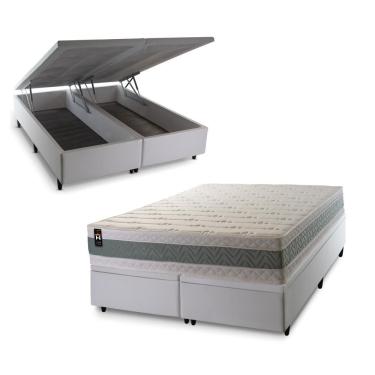 Imagem de Conjunto Box Baú Oxford Espuma D33 158x198 Verde King House