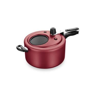 Imagem de Panela De Pressão Antiaderente Com Visor 6,0 Litros MTA, Cereja