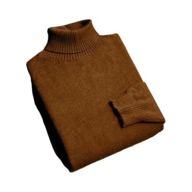 Imagem de Suéter Masculino Slim Fit De Tricô Gola Alta Outono Alta Qualidade Ant