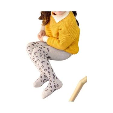 Imagem de Meias De Algodão Com Estampa De Leopardo Para Meninas, Outono Inverno,