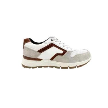Imagem de Sapatenis pegada masculino fast pin 111604, Branco, Cinza, Marrom, 41