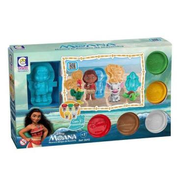 Imagem de Kit Massinha Moana C/ Amigos Disney Brinquedo Infantil Montessori - Co