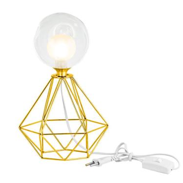 Imagem de Abajur Diamante Dourado Bolinha Harmony Maravilhoso