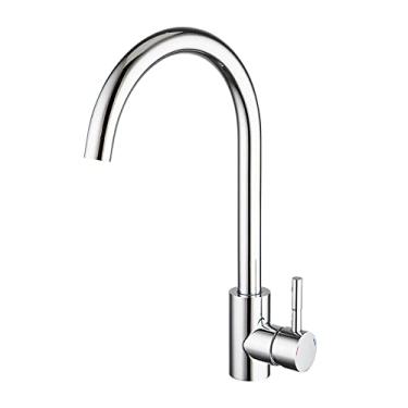 Imagem de Torneira de cozinha multicolorida de aço inoxidável 360 giratório preto misturador de cozinha montagem de convés misturador de água quente fria torneira para pia, A1111, China