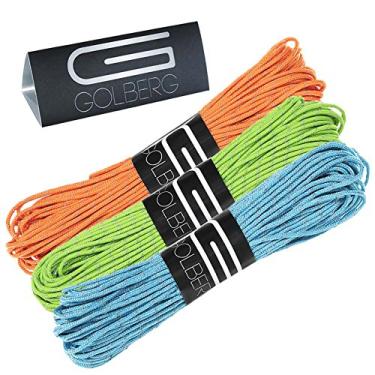 Imagem de Corda de 1,8 mm reflexiva fluorescente para paraquedas de 2,4 kg da GOLBERG em 20 metros – Perfeita para linha de pessoal, corda de tenda, acampamento, caminhadas, Reflective Neon Green/Neon Orange/Neon Turquoise