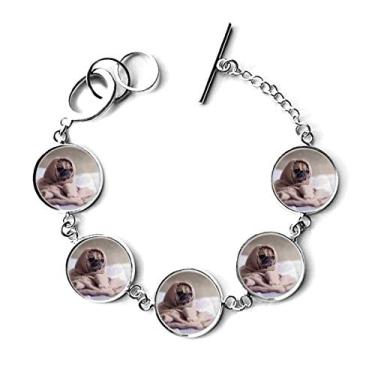 Imagem de DIYthinker Bulldog Pet Animal Lonely Pulseira Corrente Pingente Pingente Joias