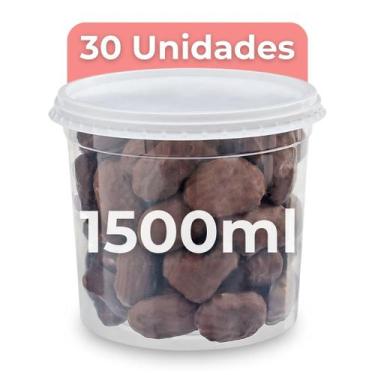 Imagem de Kit 30 Potes de Plástico 1500ml Bolo de Pote Tranparente Descartável -