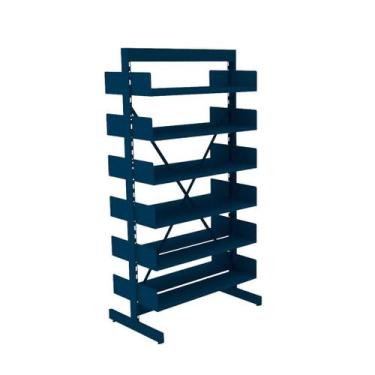 Imagem de Estante Para Biblioteca Dupla Pandin 2,30 m Azul Del Rey