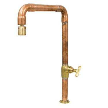 Imagem de Torneira Cobre Rústica Lavatório Cozinha Registro Pressão - Roddex