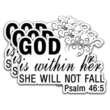 Imagem de (3 peças) God is Within Her She Will Not Faill adesivo cristão adesivo adesivo adesivo impermeável adesivos de vinil adulto para laptop Kindle copo de carro garrafa de água caneca telefone caderno -