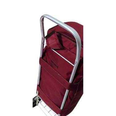 Imagem de Bolsa saco capa adaptada para carrinho de feira - Reforçada, funcional como bolsa de compras externas(Vinho)
