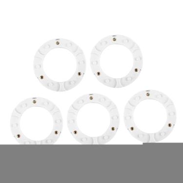 Imagem de Bothyi Fivelas para abajur KD 5 peças, brancas, peças de reposição para montagem faça você mesmo, anéis centrais resistentes, suporte para moldura de abajur