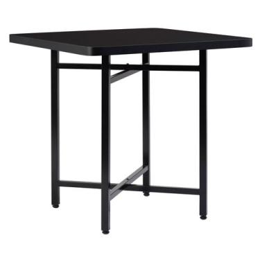 Imagem de Mesa de Jantar Dobrável Quadrada 86x86cm com Base de Aço Pop - Prima D