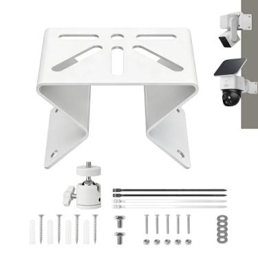Imagem de Suporte de câmera de segurança de canto de metal resistente com 4 fechos de zíper e adaptador de cabeça esférica de 1/10.2 cm | Suporte de montagem CCTV para vigilância externa (paredes/beirais