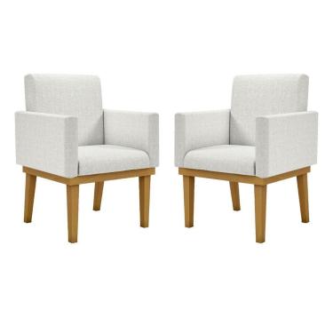 Imagem de Kit 02 Cadeiras Escritório Reforçadas Recepção Luxo Bege